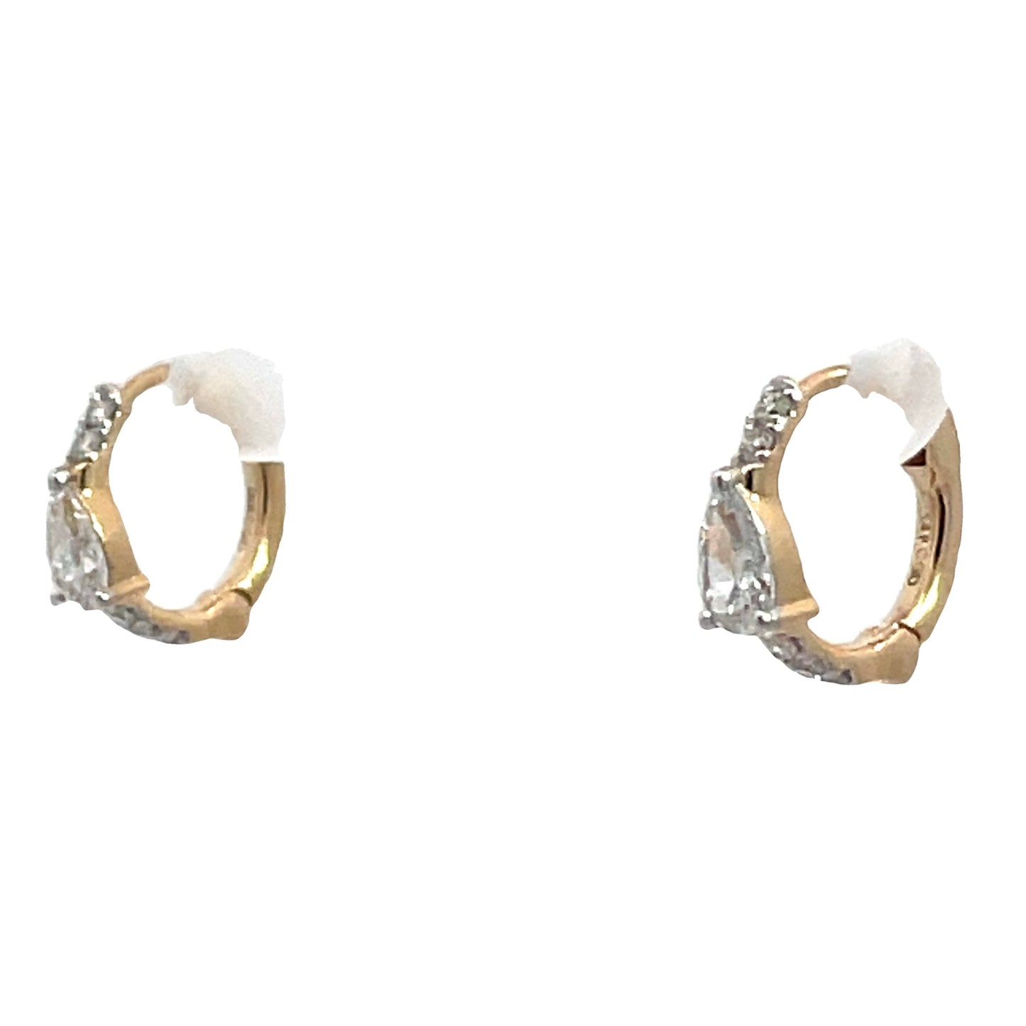 0.56 CTW Lab Grown Diamond Mini Fashion Huggie Earrings in 14K Yellow Gold