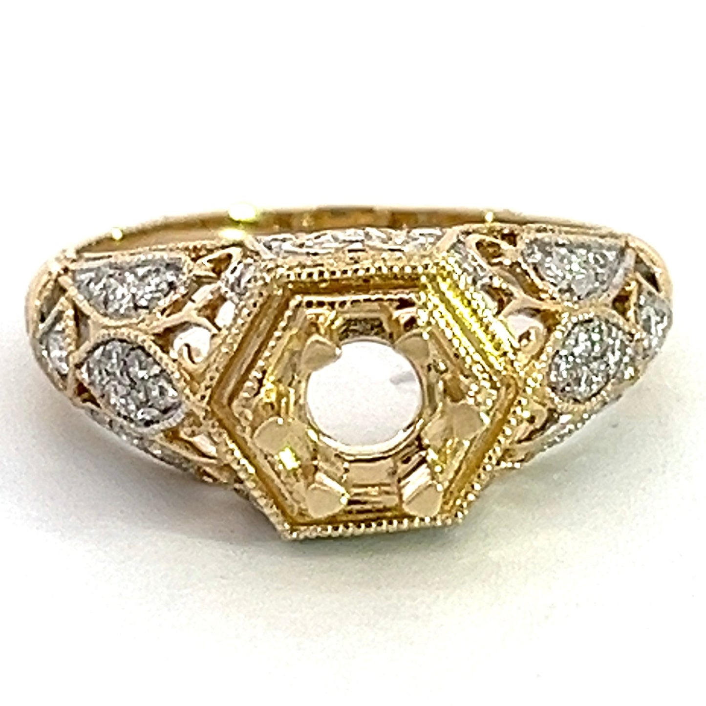 Antique Diamond Mounting in Yellow Gold