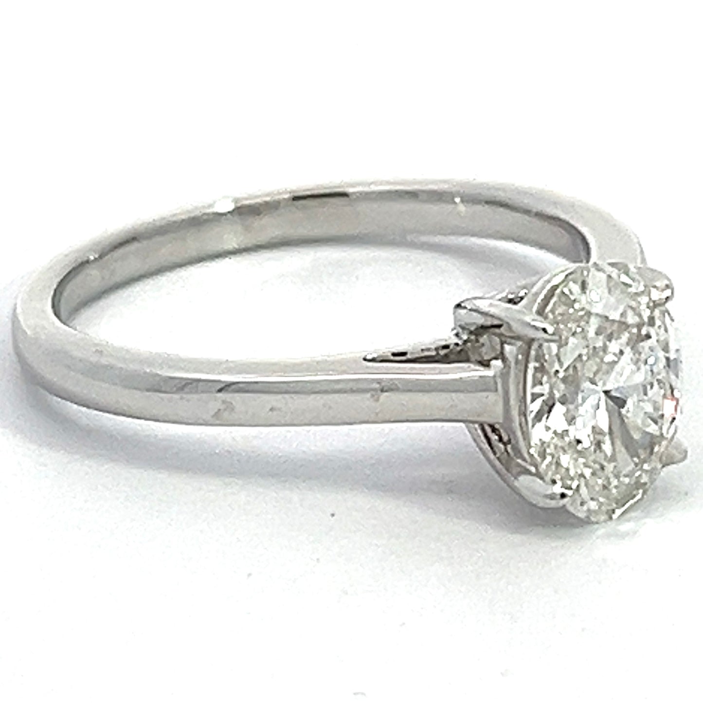 1.00 CT Oval Lab Grown Diamond Solitaire Ring in White Gold