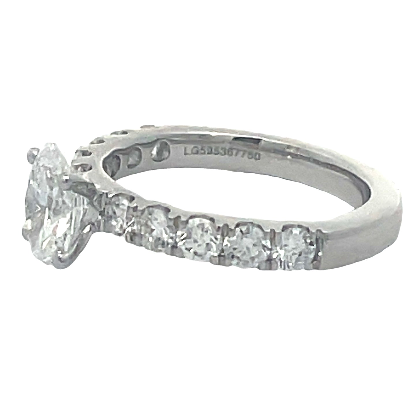 1.94 CTW Oval Lab Grown Diamond Ring in 14K White Gold