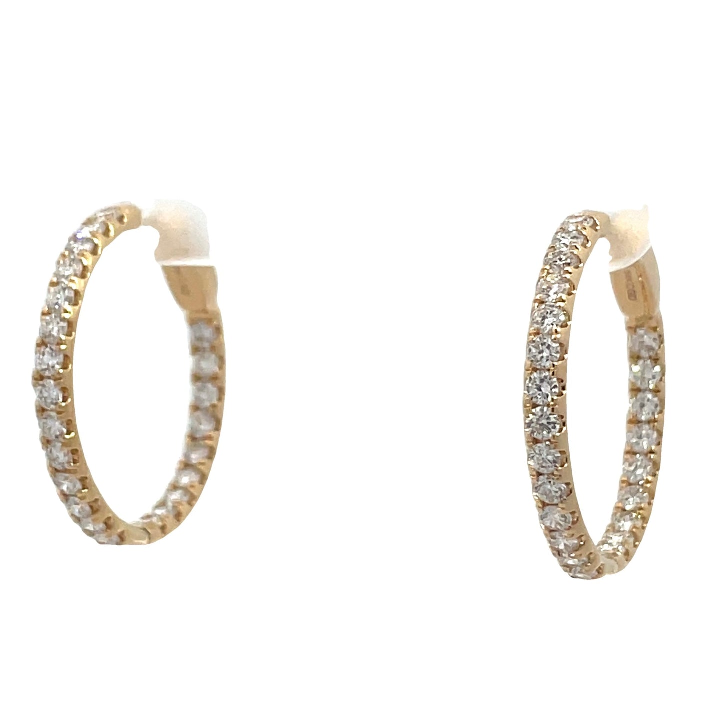 0.94 CTW Lab Grown Diamond Huggie Earrings in 14K Yellow Gold