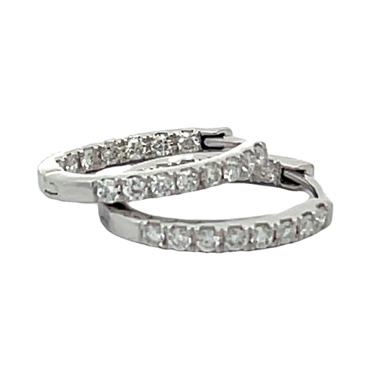 0.48 CTW Lab Grown Diamond Oval Hoops in 14K White Gold
