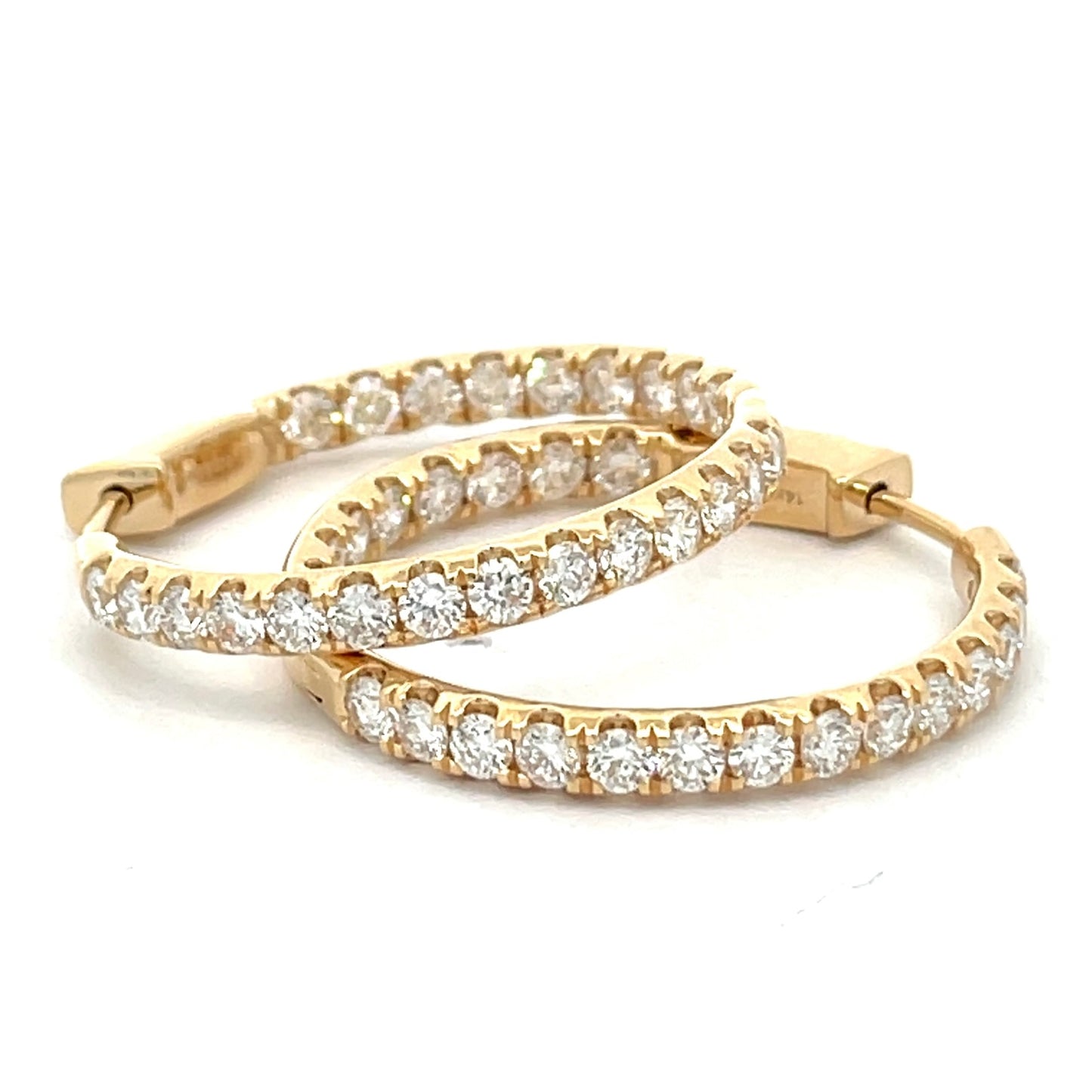 2.03 CTW Lab Grown Diamond In and Out Hoops in 14K Yellow Gold