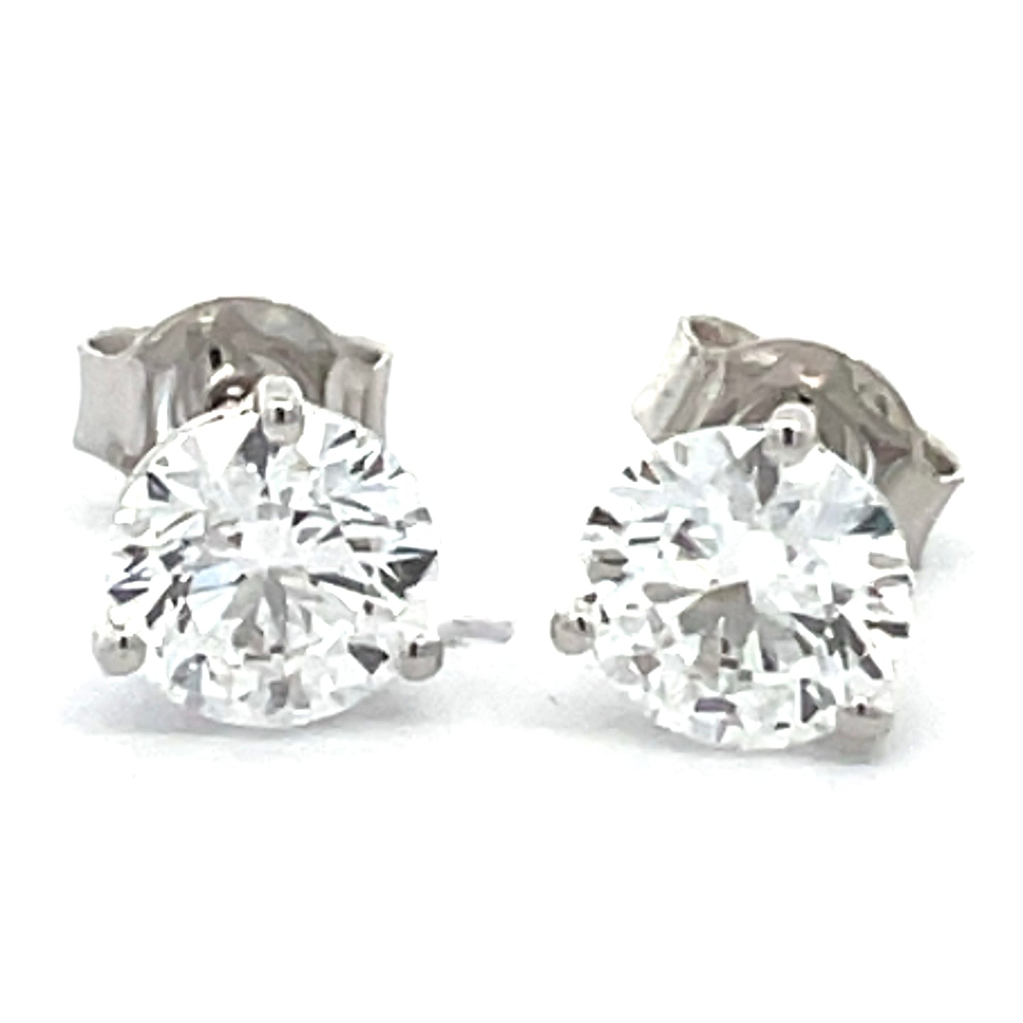 2.00 CTW Round Lab Grown Diamond Martini Earrings in 14K White Gold
