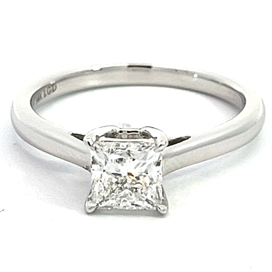 1.00 CT Princess Lab Grown Diamond Solitaire Ring in White Gold