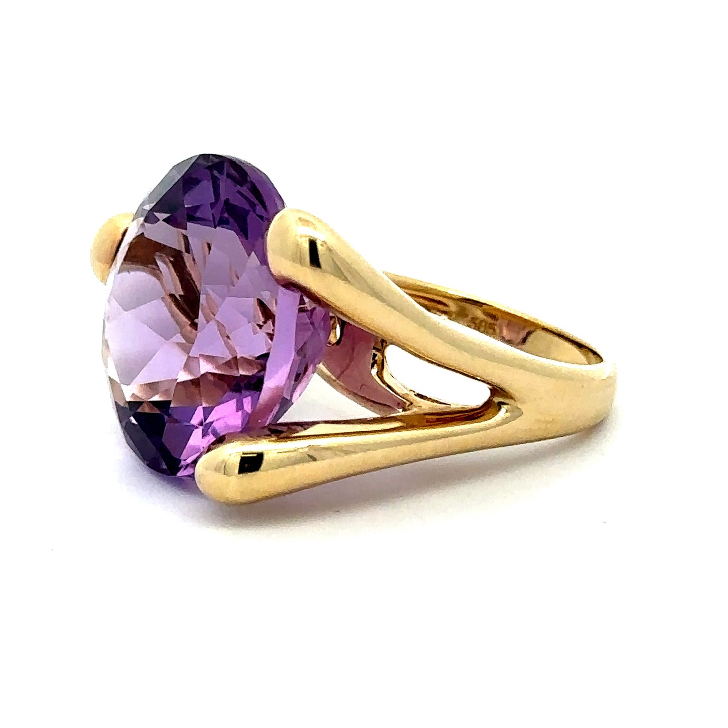 14K Yellow Gold Amethyst Ring