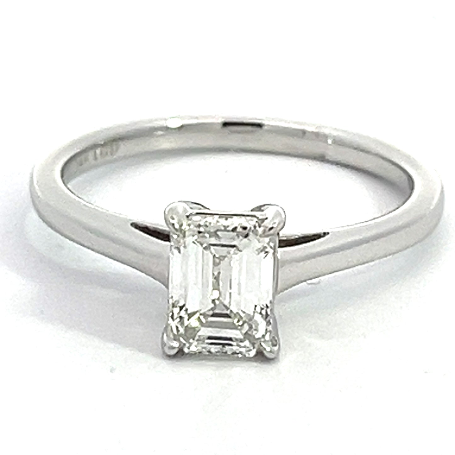 1.00 CT Emerald Lab Grown Diamond Solitaire Ring in White Gold