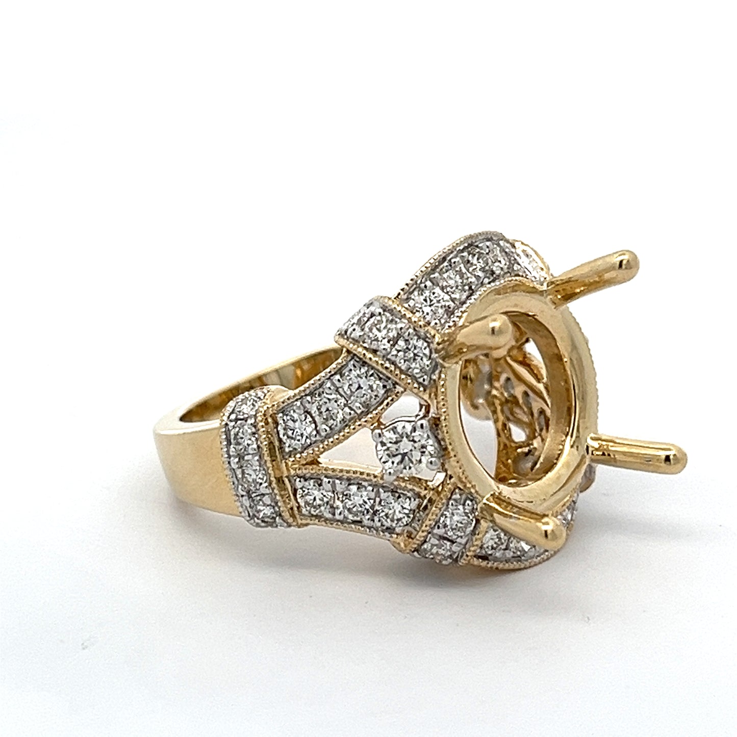 Antique Diamond Mounting Ring in Yellow Gold