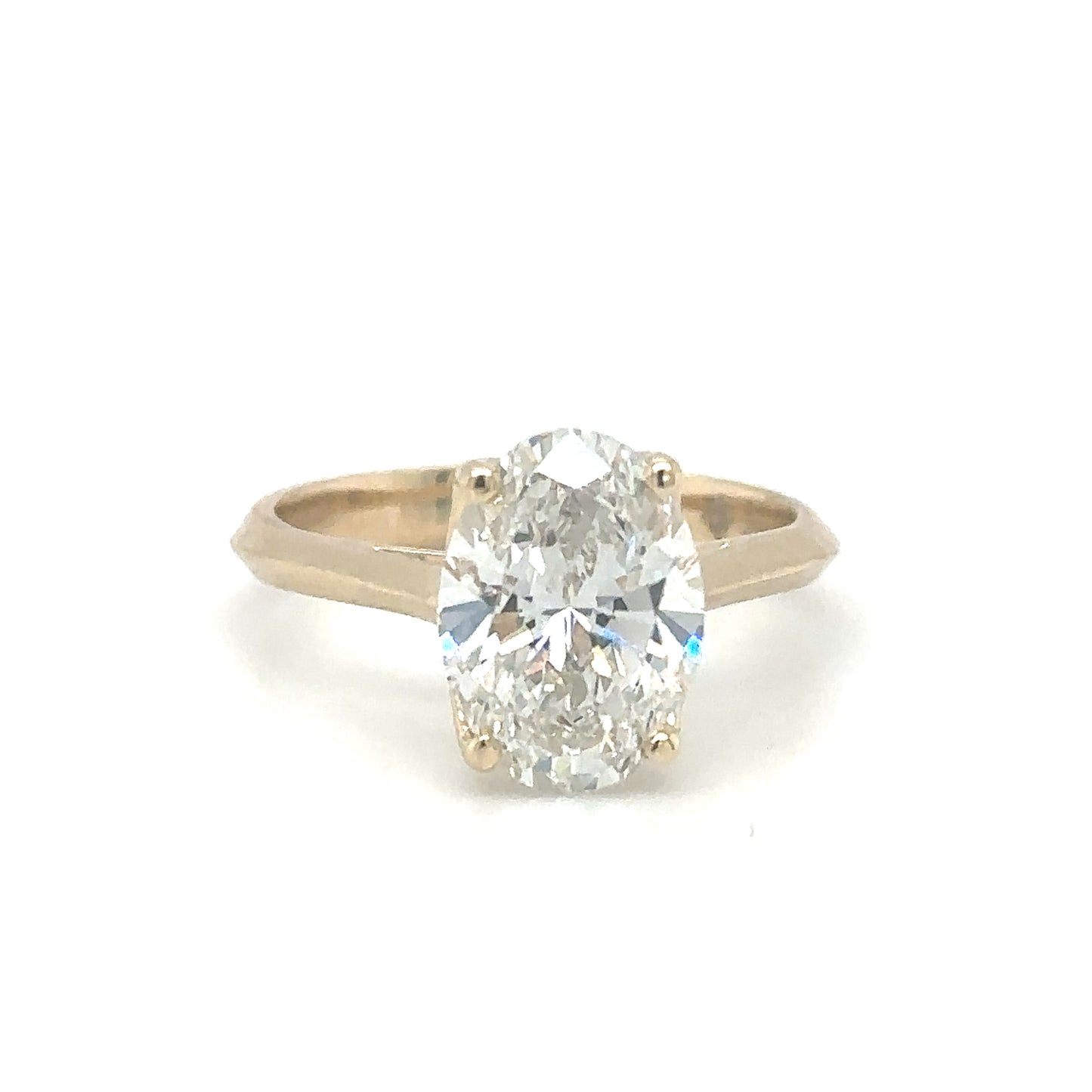 Yellow Gold 14Kt 3.00CT Oval Diamond Solitaire Ring