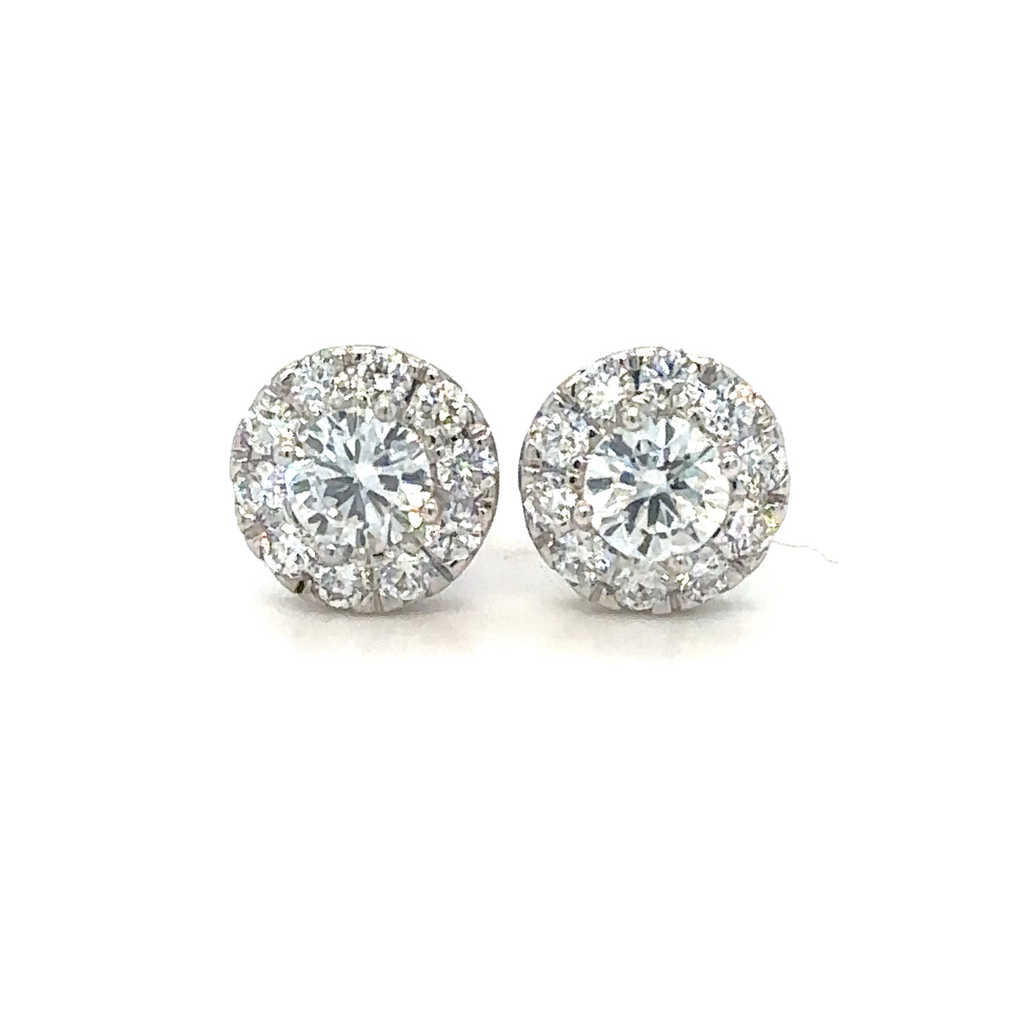 14kt WG 1.00CT Lab Grown Diamond Cluster Earrings