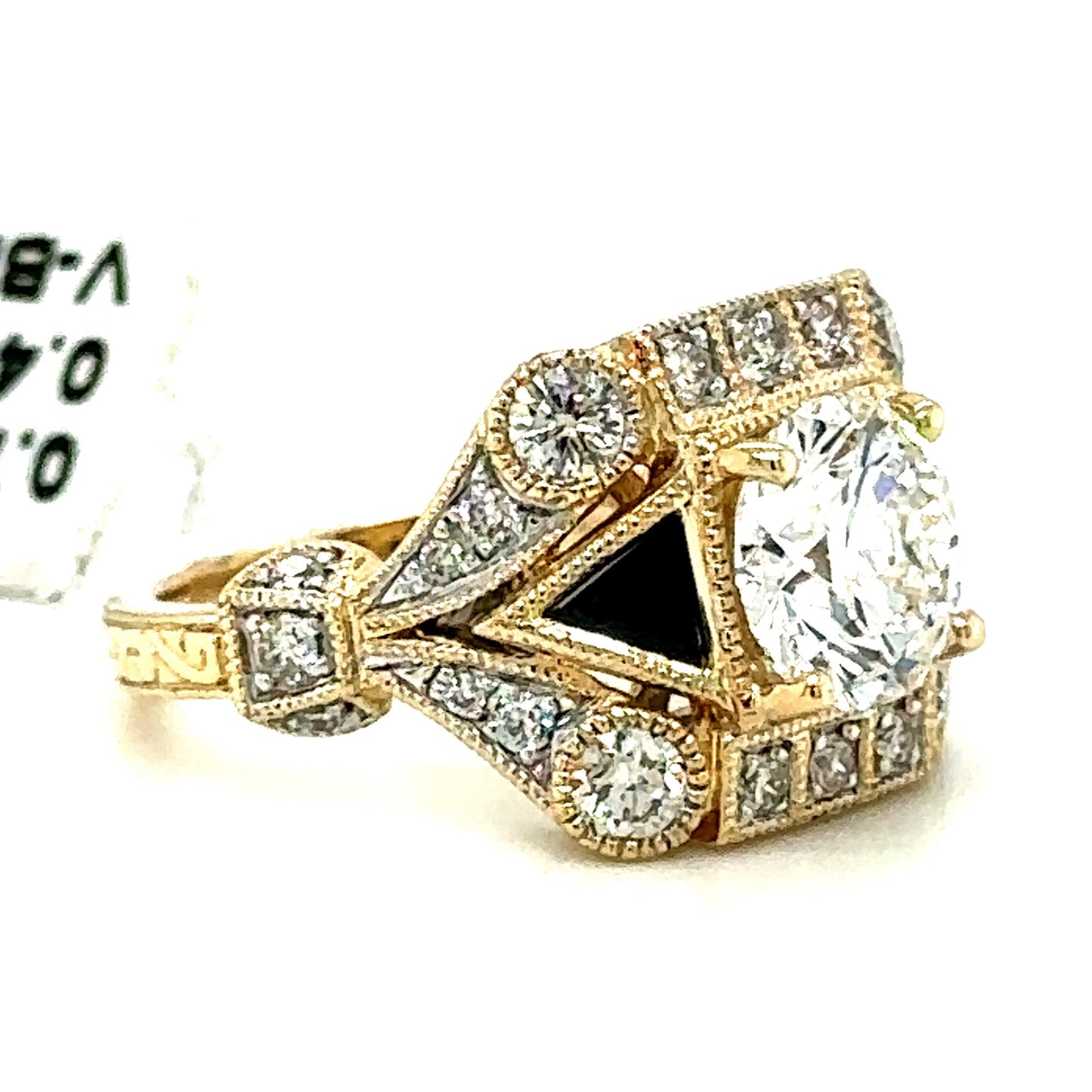 2.14 ct Lab Grown Diamond & Gemstone Ring in 14K Yellow Gold - Custom Jewelers