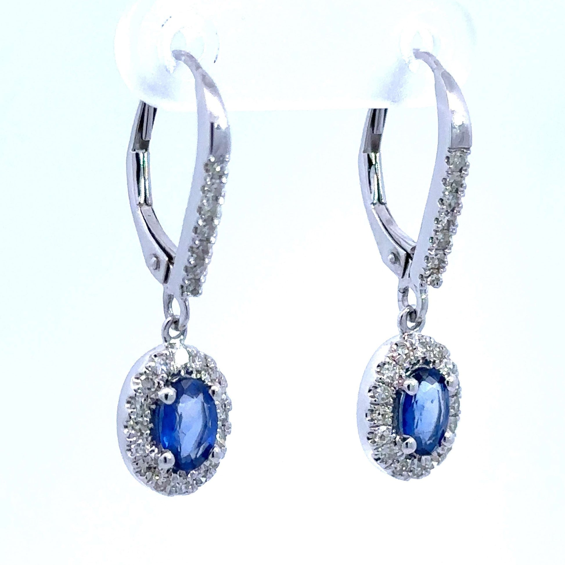 Colored Gemstone & Diamond Hoop Dangle Earrings